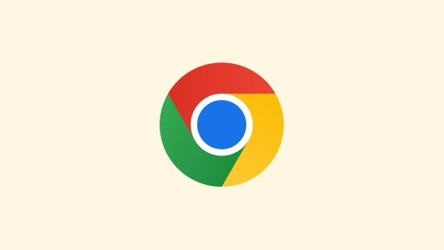 Круглый логотип Chrome на желтом фоне.